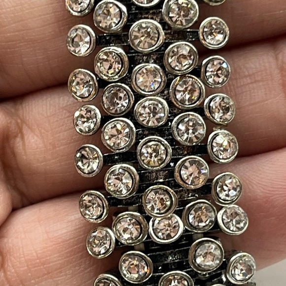 Vintage Silver and Rhinestone Bracelet - Picture 12 of 12